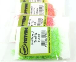 Funky 15mm Neon Hackle UV Fritz - Funky Fly Tying